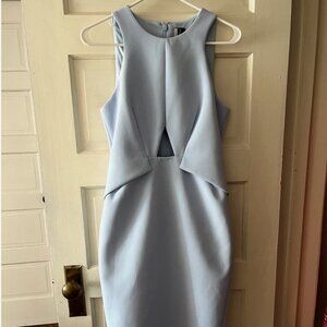 NWT TOPSHOP light blue midi dress size 6 key hole sleeveless mid length top shop